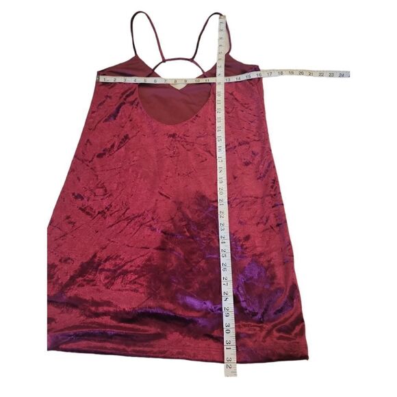 Lulu's Totally Obsessed Burgundy Velvet Slip Open Back Mini Dress L - Picture 9 of 13